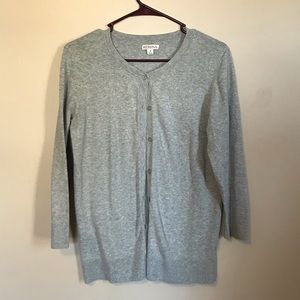 3/4 Sleeve Light Grey Cardigan